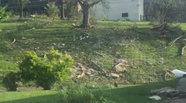 Trail of destruction left by monster twister revealed in Jefferson City, Missouri USA