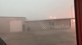 Powerful storm batters Oklahoma town with rain and strong winds