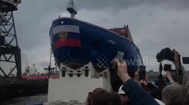 Russian nuclear icebreaker launched from Saint Petersburg harbour