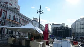 preparations for the final in Madrid Spain of the Champions League in puerta del sol Madrid