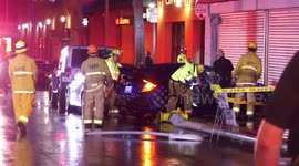 Major Crash VS Hydrant and Several Parked Cars