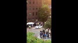 Protests outside Romanian Embassy in London as hundreds queue to vote for EU elections