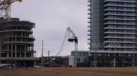 Construction crane in Mississauga Canada collapses in severe wind storm on April 4 2018