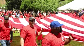 Memorial Day: Iron Workers carry massive U.S. flag