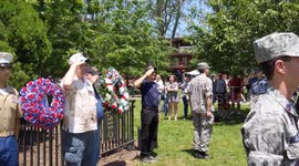 Various Memorial Day ceremonies take place in John Paul Jones Park, New York, USA