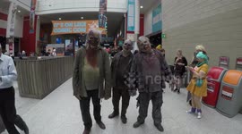 Zombies Surround A Cameraman At The MCM Comic Con In London