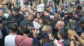 Anthony Joshua greets fans in New York