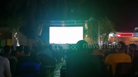 People Reactions In Watching Champions League Match In Street