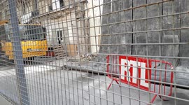 Paris: Demolition of the radio station RTL (Radio Tele Luxembourg). Rue Bayard. 29 may 2019.