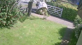 CCTV footage captures moment UK woman dumps bag of garden waste on neighbour's driveway