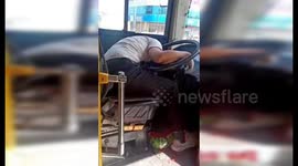 Chinese man attacks bus driver with watermelon after he failed to stop the vehicle