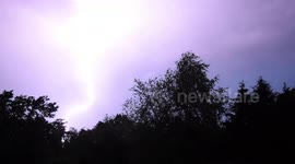Intense lightning strike from severe thunderstorm in Pennsylvania