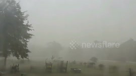 deluge in a drought heavy rain in highspings, Florida.