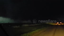 Storm chasers film  Massive Wedge tornado near Lavern, OK