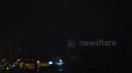 Lightning Storm with Thunder and Rain in the Bucharest Romania