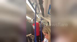 Newsflare Edit - Arsenal fans fighting on the tube home. ??????????? https://t.co/g187R1bqfa