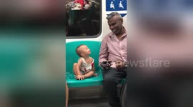 My father befriended a tiny human in the train today. They’re watching Tom & Jerry. ???????? https://t.co/G8CaIbbqwz