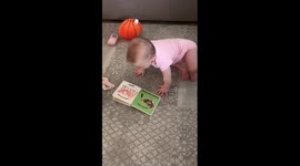 7 month old chloe trying to say kitty cat after seeing picture of it