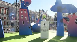 The champions cup display in the square mayor in Madrid, Spain