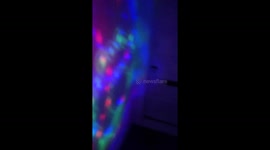 Crazy neon UV house with speakers in the walls