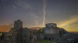Time-lapse footage captures Welsh castle with astronomical night sky backdrop