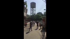 Bungling officials demolish overhead tank filled with water