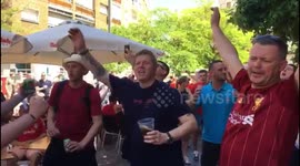 Excited Liverpool fans sing new Sadio Mane chant in Madrid ahead of final