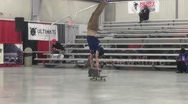 Teenage skater wins trick competition with incredible two-board moves