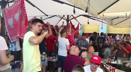 Liverpool fans in Madrid warming up for the Champions League Final