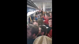 Metro tube ride lfc madrid crazy champions league final fans singing