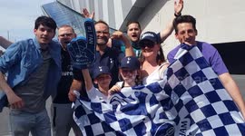 Spurs fans start to arrive for Champions League screening at new stadium
