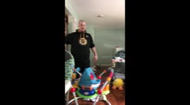 Baby gets really excited for her bottle!