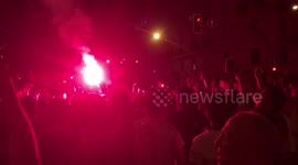 Jubilant Liverpool fans party late into the night on streets of Madrid