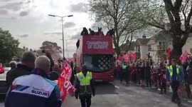 Ecstatic Liverpool fans celebrate at Champions League victory parade