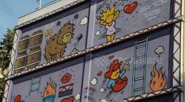 Super mario building mural paint. Paris. 2 june 2019