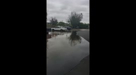 Water main break in Anaheim Floods Parking Lot