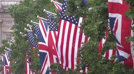 Flags fly on the Mall for President Donald Trump's State Visit