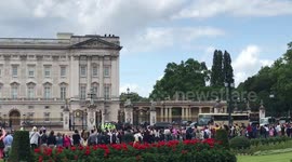 US President Donald Trump arrives for Queen's reception at Buckingham Palace