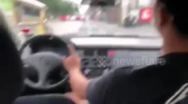Reckless motorist who drove from the passenger seat being hunted by authorities