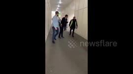 Shocking moment security guard kicks homeless man near UK Parliament