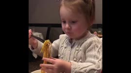 Two year old girl from Lancashire nails using chopsticks. Geordie grandparents wildly impressed!