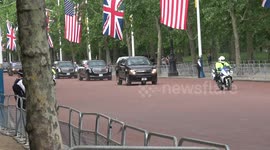Empty streets greet Trump motorcade as it enters the Mall, central London