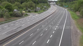 Toronto's Don Valley Parkway highway sits empty after charity bike ride making for an odd looking scene in the big city on Sunday