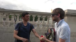Red Hat Showdown: Trump supporters and protestors scuffle over Trump hat outside Buckingham Palace during presidential visit