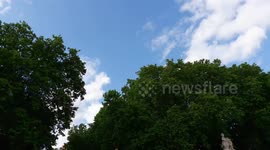 Donald Trump UK visit: Marine One Arrives at Buckingham Palace