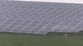 Cloud and rainy weather meant this solar panel green energy farm wasn't generating much electricty in Ontario this past Sunday