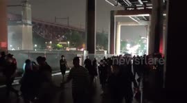 Mayhem as festival goers try to get transport of the Gov Ball Island