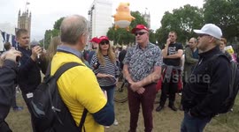 Tensions high as Trump supporters argue with protesters in central London