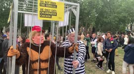 Boris Johnson and Donald Trump: Trump UK State Visit protest at Parliament Square