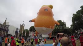 Trump baby blimp flies again during Westminster protest
